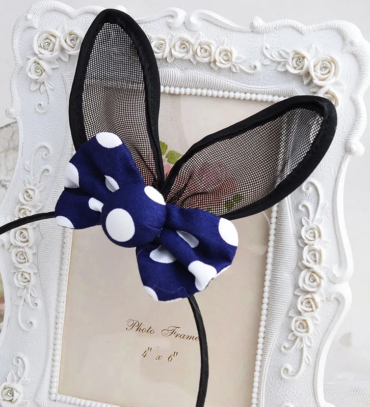 Милые ободки с кроличьими ушками в горошек бантом заколки для волос интимные