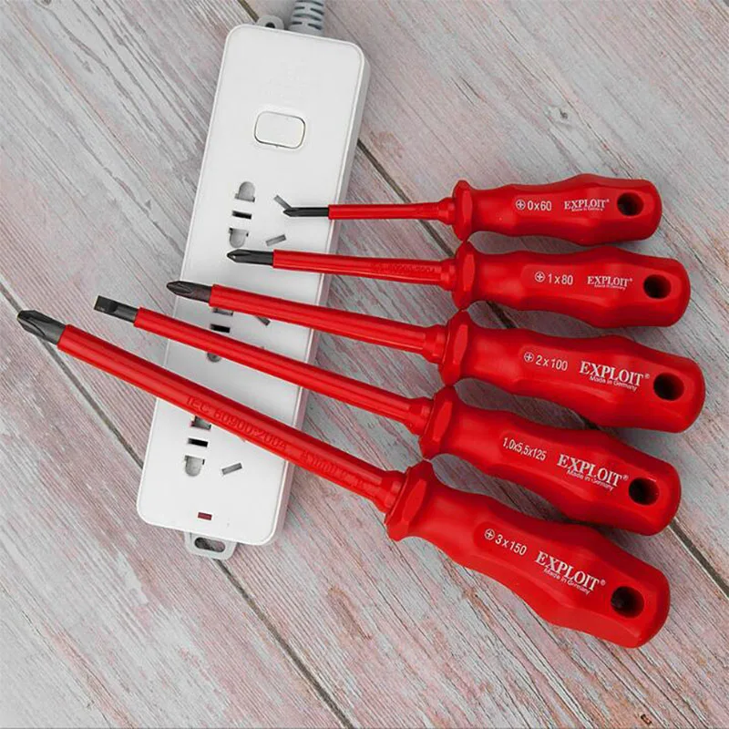 1000V Insulated Slotted / Phillips Screwdriver Electrician Labor-saving Manual | Обустройство дома
