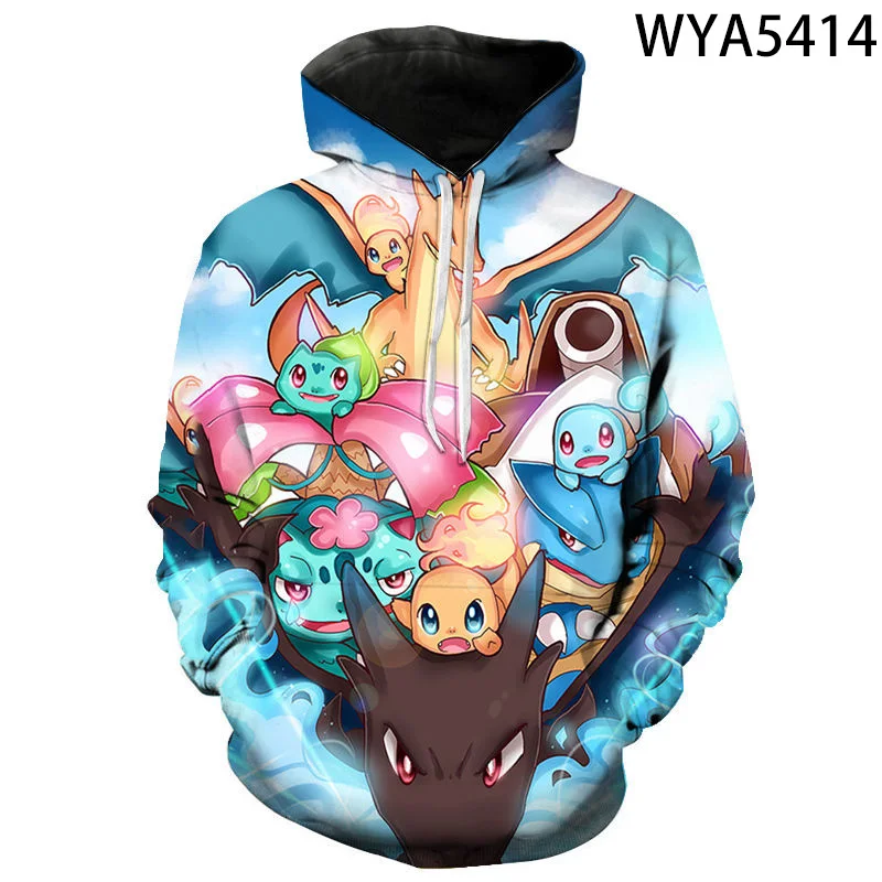 

Spring And Autumn Children's Fashion Cartoon Anime Hoodie 3d Printing Men's And Women's Pullover Pokemon Long Sleeve Coat
