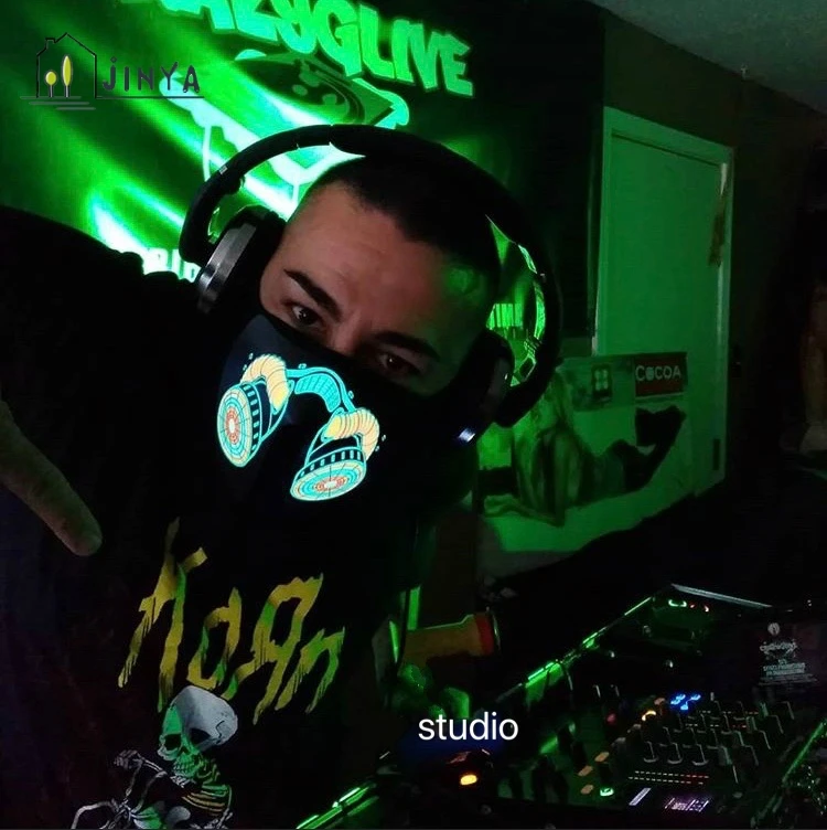 Модная светящаяся маска для Хэллоуина пасхального рейва голосовое управление