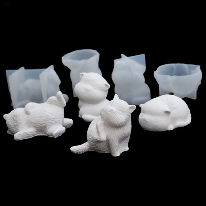 

3D милые формы для мыла для кошек, Жевательная паста для домашних животных, формы для тортов, детские формы с рельефом кошки, помадка, украшен...