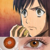 uyaai 1 pair cosplay lenses anime accessory color contact lenses demon anime lenses sasha lenses attack on titan brown lenses