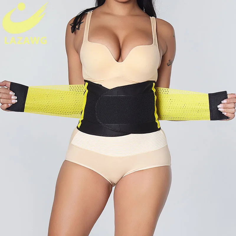 

LAZAWG Waist Trainer Body Shaper for Woman Sauna Sweat Slimming Belt Modeling Strap Weight Loss Workout Fitness Trimmer Cincher