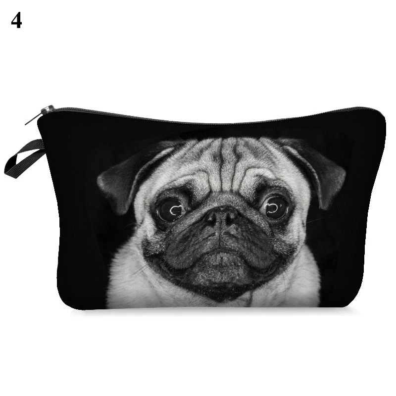

Cute 3D Dog Printed Cosmetic Bags Pug Pattern Makeup Organizer Bag Women Multifunction Beauty Case Travel Toiltery Wash Bag