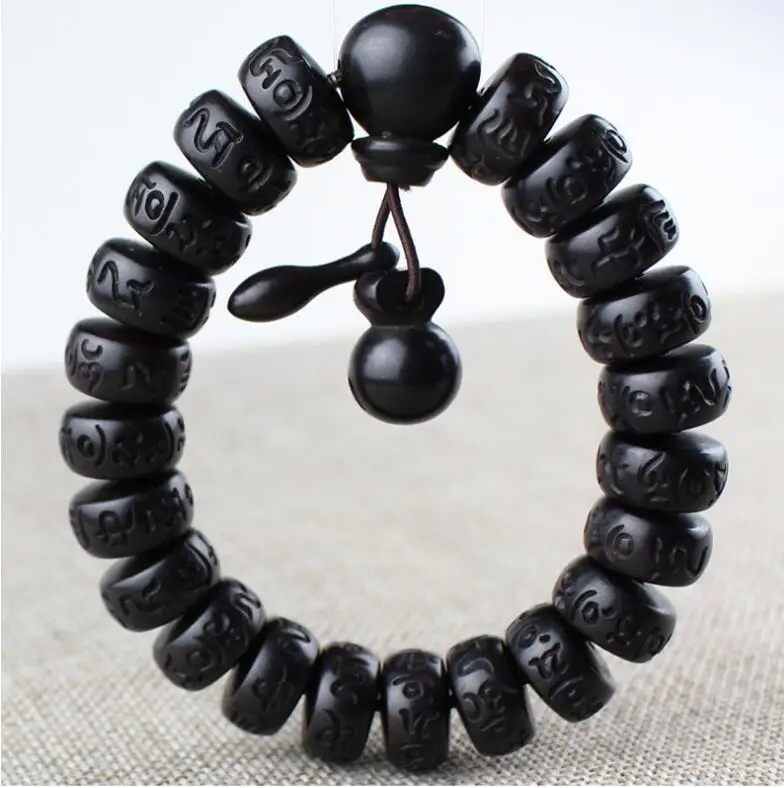 13-15 мм резная ручка OM персиковые деревянные бусины тибетский буддийский