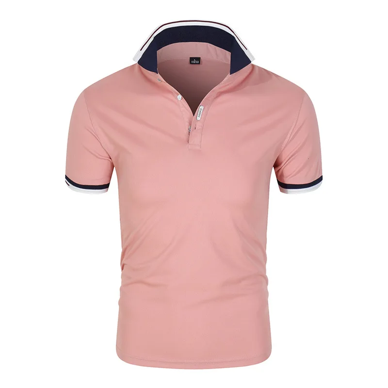 

New Summer Men Polo Shirts Casual Business Social Short Sleeve Mens Shirts Stand Collar Embroidery Polo Shirt Men