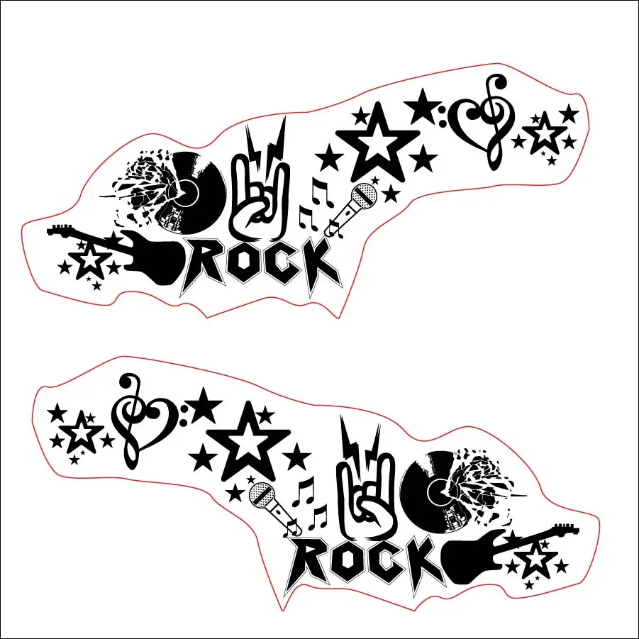 Автомобильные наклейки с пальцами рок гитары звездами музыкальными нотами