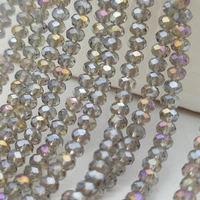 2 3 4 6 8mm faceted flat czech crystal beads round grey glass loose spacer beads for jewelry making diy bracelet accessories
