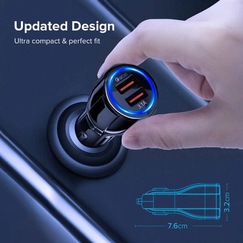 GETIHU 18 Вт 3.1A автомобильное зарядное устройство Quick Charge 3,0 Универсальный двойной USB быстрая зарядка QC для iPhone samsung Xiaomi Мобильный телефон в автомобиле