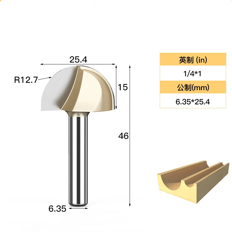 

Фреза с 2 зубьями и прямым хвостовиком, инструмент 1 /4 "x 1" для деревообработки