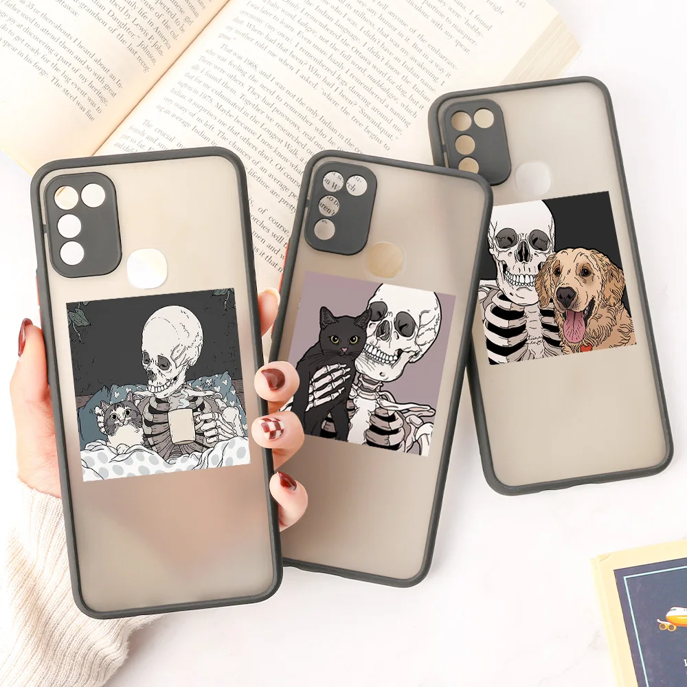 

Funny Skeleton Phone Case For infinix Hot 10 Lite 9 Play 8 11 11S Cases For Infinix Note 10 Pro Smart 5 4 Plus Clear Matte Cover