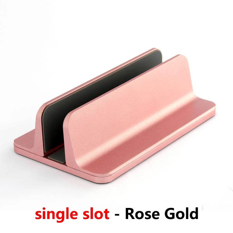 RoseGold Single Slot Металлический алюминиевый сплав вертикальная подставка-держатель для Mackbook Air Pro Настольный регулируемый ноутбук планшет док-держатель аксессуар - Цвет: RoseGold Single Slot