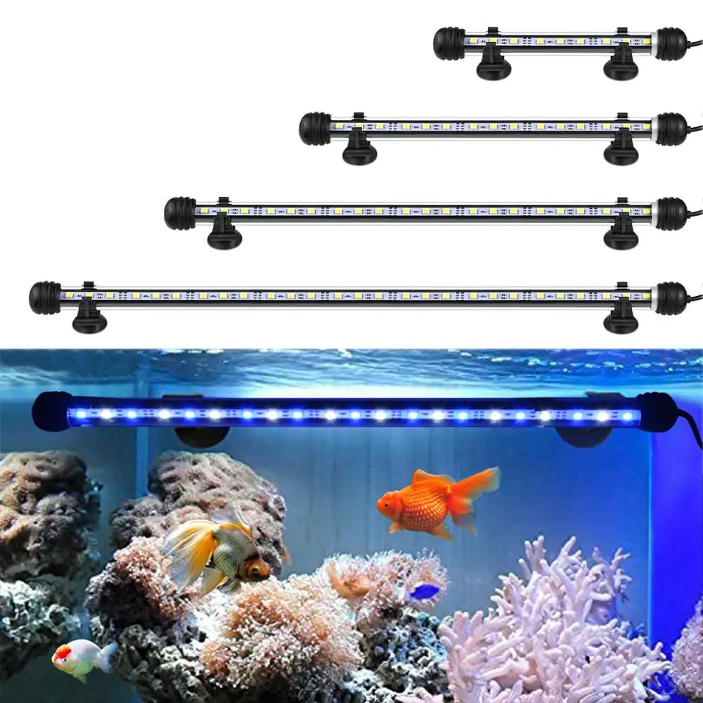 Светодиодный светильник для аквариума водонепроницаемый с кнопкой 19/29/39/49 см 220 В