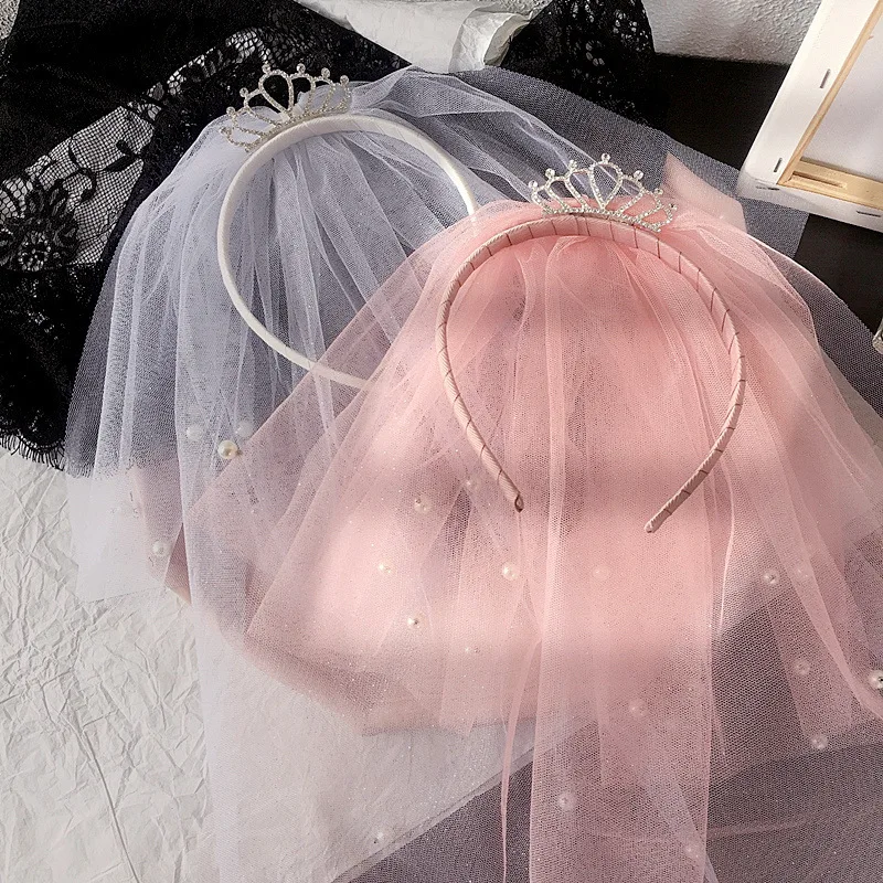 Горячая жемчужная Корона фотосессия детская Фата принцессы в Корейском стиле