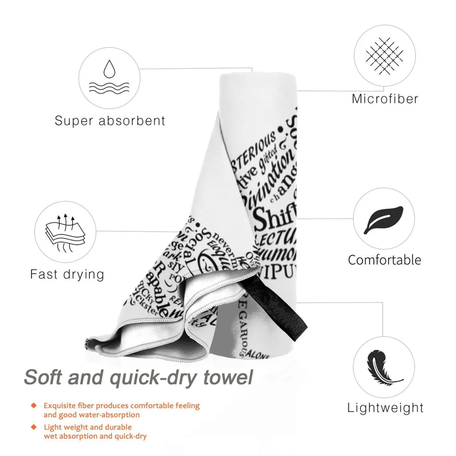 Быстросохнущее полотенце Raven Spirit в виде животных для спортзала спортивной ванны