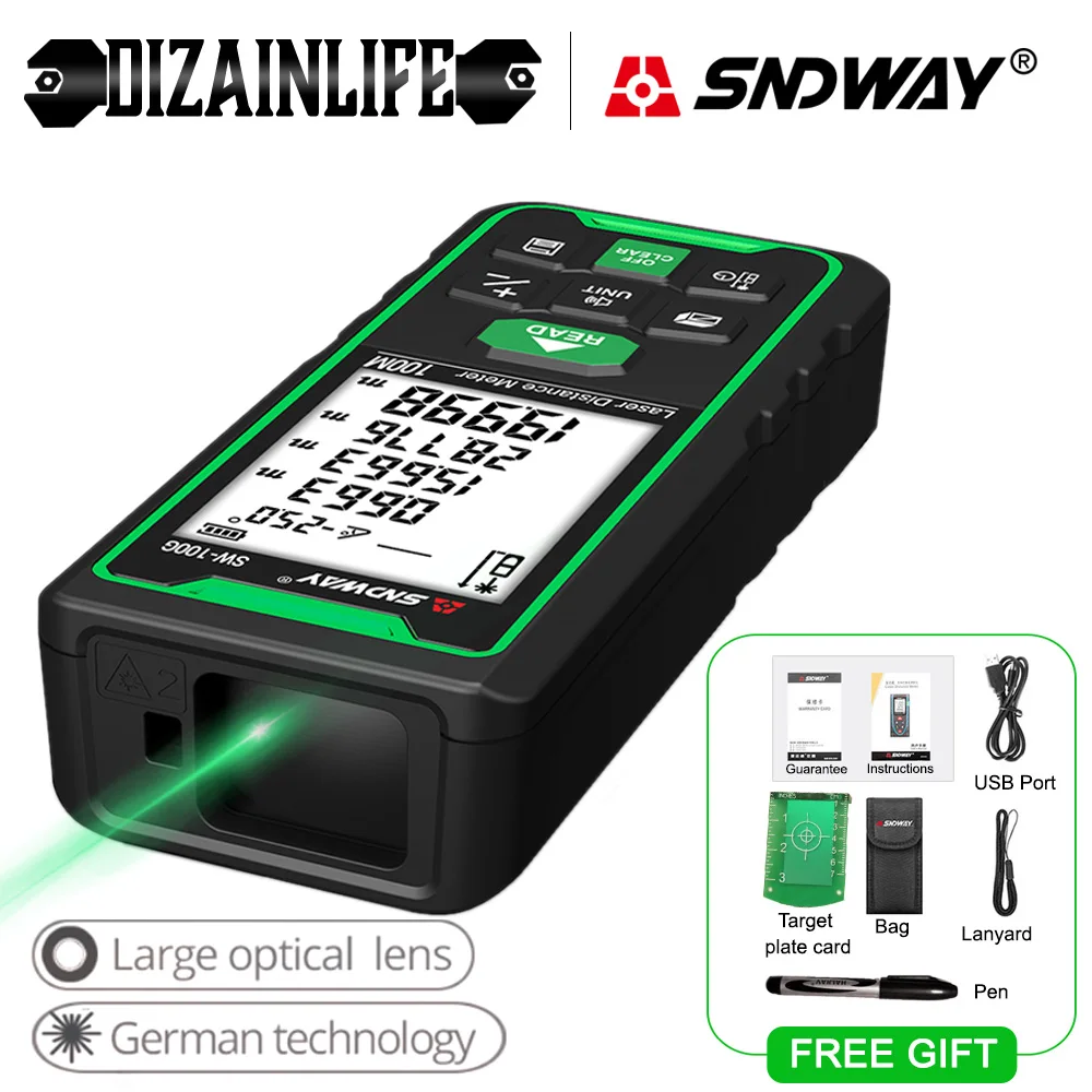 Sndway электронный лазерный дальномер рулетка лазер цифровой Trena Lazer измерительный