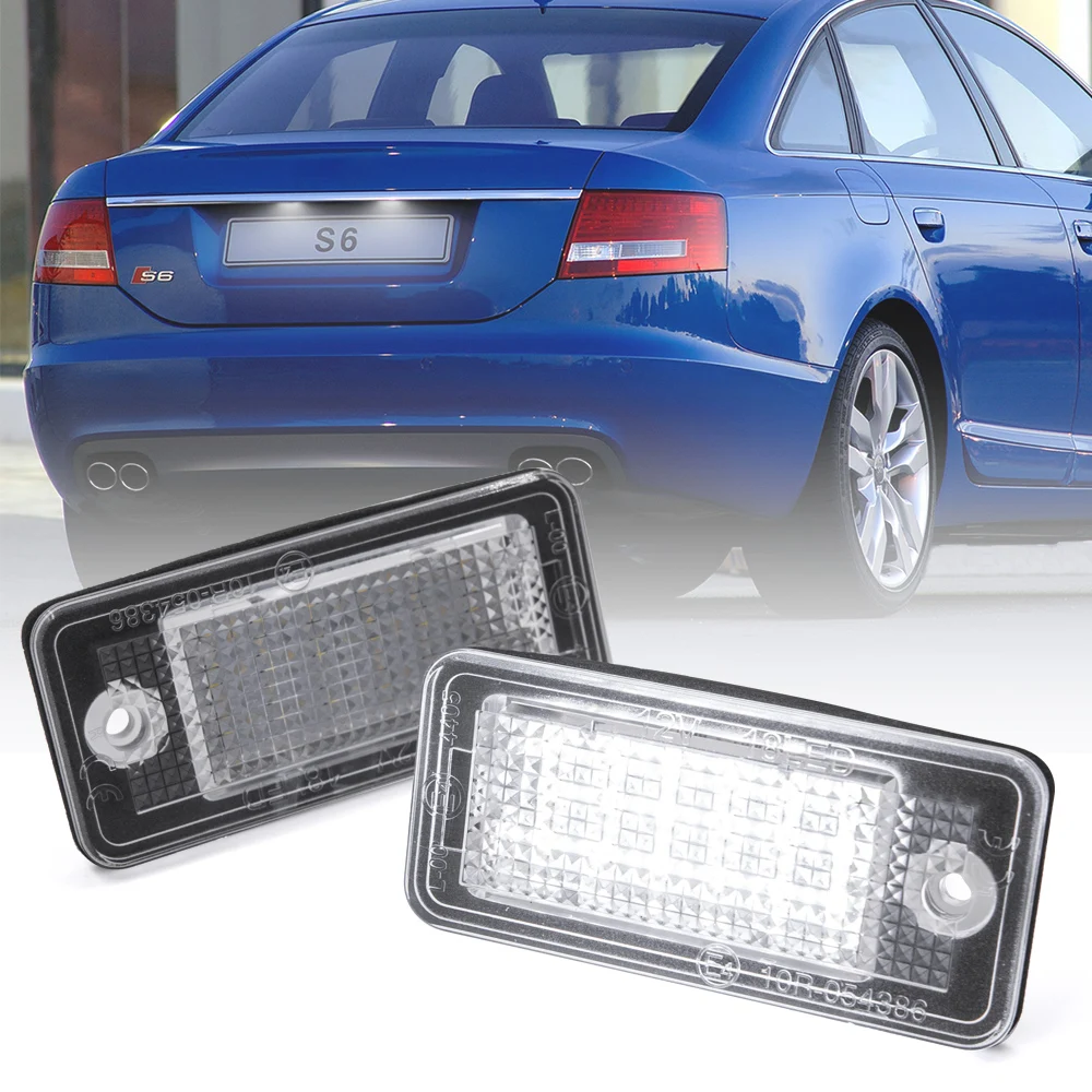 Светодиодный светильник Canbus 2 шт. для номерного знака Audi A3 S3 8P A4 S4 B6 B7 8E 8H A6 C6 S6 A8 S8 Q7