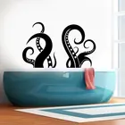 Виниловая наклейка на стену в виде осьминога, щупальца осьминога, для детской комнаты, с изображением морского животного, стикер на тему дома, спальни, ванной комнаты YS05