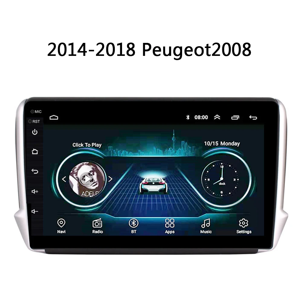 Автомагнитола для peugeot 2008 208 мультимедийная система gps Navi головное устройство Android 8,1 1" USB Carplay wifi BT