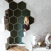 multi piece package hexagonal honeycomb mirror acrylic wall decoration home decoration accessories for living room wallpaper