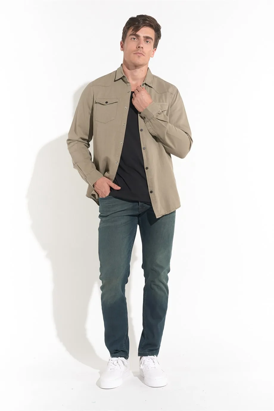 

Men Smoked Skinny Fit Jean Pants