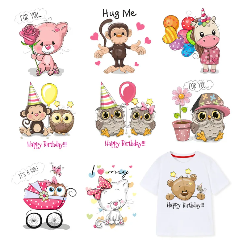 Животное Переводные железные накладки Одежда DIY термо-Стикеры для одежды с милой