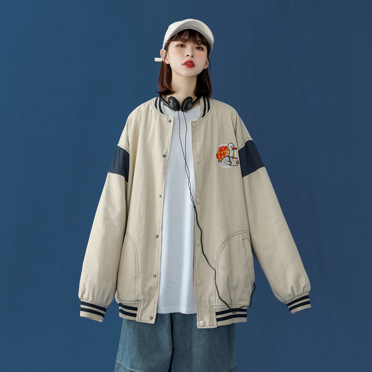 

Fall Women Long Sleeve Sweatshirt and Crewneck zip up hoodies for Patchwork and Contrast Baseball Shirt Harajuku Varsity Clothes