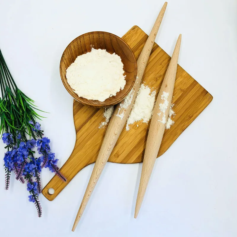 Профессиональная деревянная скалка для макаронных изделий с двойным