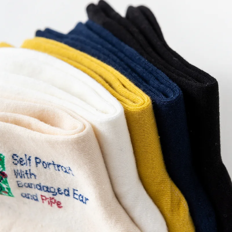 

Literary Abstract Oil Painting Series Socks Women Socks Personality Retro Socks Cotton Sock set Girls Crew socks 5 Pairs/lot