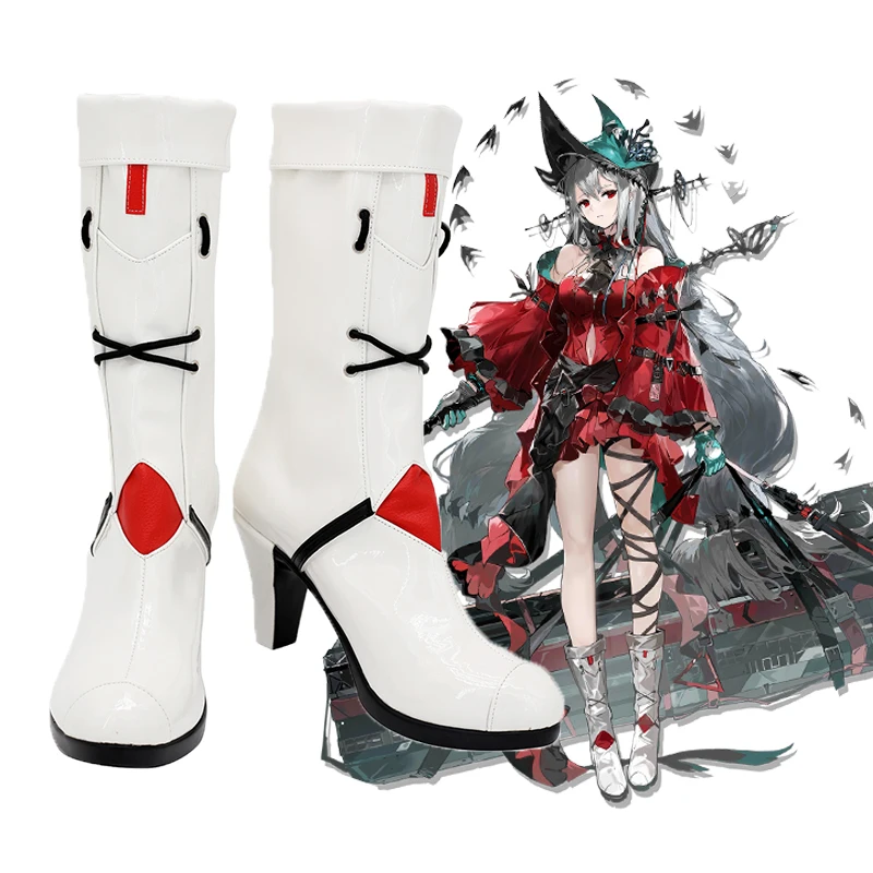 

Ботинки для косплевечерние arрыцари Скади с сердцем, длинный серый парик Skadi, реквизит для вечеринки на Хэллоуин