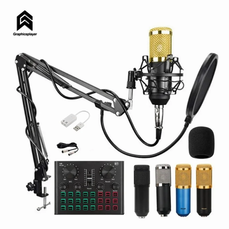 

Живой звук карты внешний bluetooth конденсаторный микрофон набор сетевого вещания usb 2 канала с кронштейном BM800