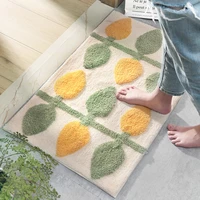 3d color leaves flocked door mat home entrance porch non slip bathroom water absorbing foot rug
