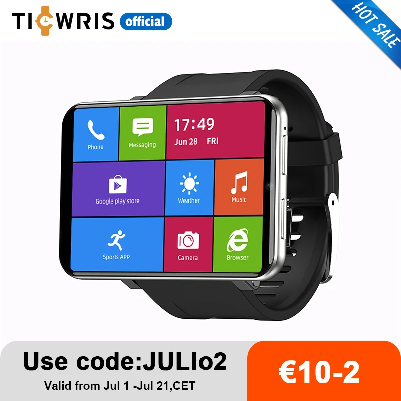 Новинка 2020 Ticwris Max 4G Android часы 2 86 &quotбольшой дисплей Лицо ID 2880Mah 3 ГБ 32 8MP камера GPS