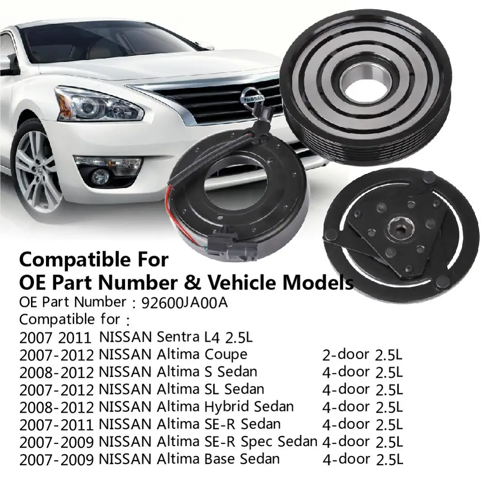 

Carbole 100% Brand New A/C Compressor Clutch Kit For Nissan Altima Sentra 4CYL 2.5L 2007 2008 2009 2010 2011 2012