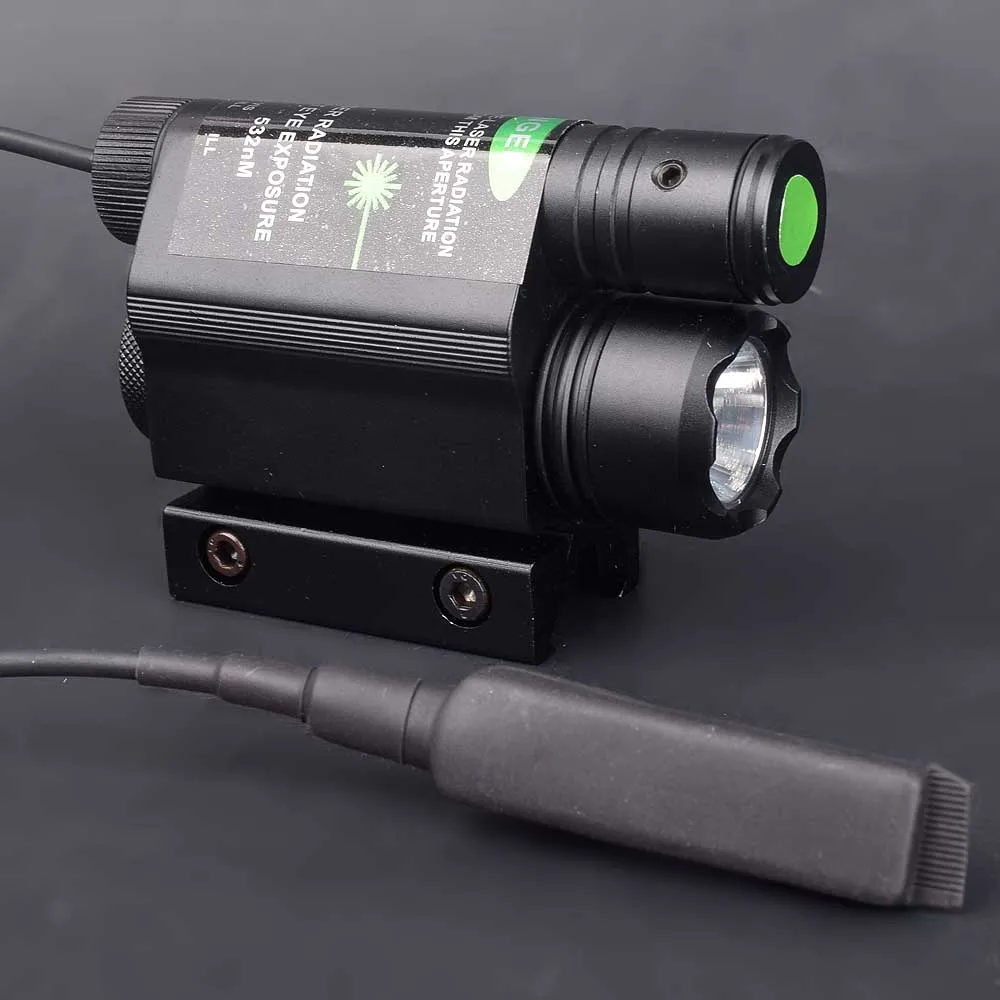 Тактический светодиодный фонарь зеленый/красный лазерный прицел для
