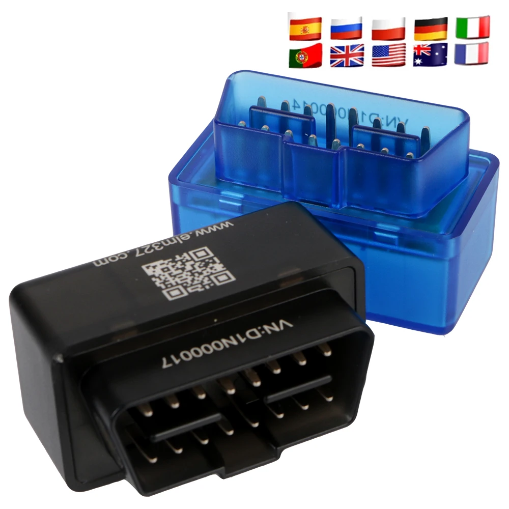 

Диагностический инструмент автомобильный OBD2 сканер Bluetooth-совместимый V2.0 для Android Windows Single PCB OBDII считыватель кодов ELM327