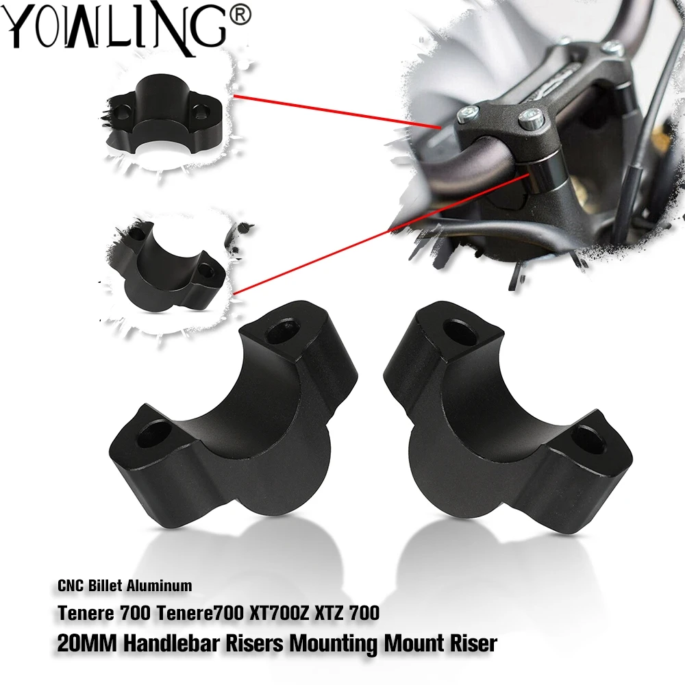 

20MM Handlebar Risers FOR YAMAHA T7 Rally XTZ700 XT700Z XTZ 700 XT 700Z Tenere 700 Rally 2019 2020 2021 Motorcycle Accessories