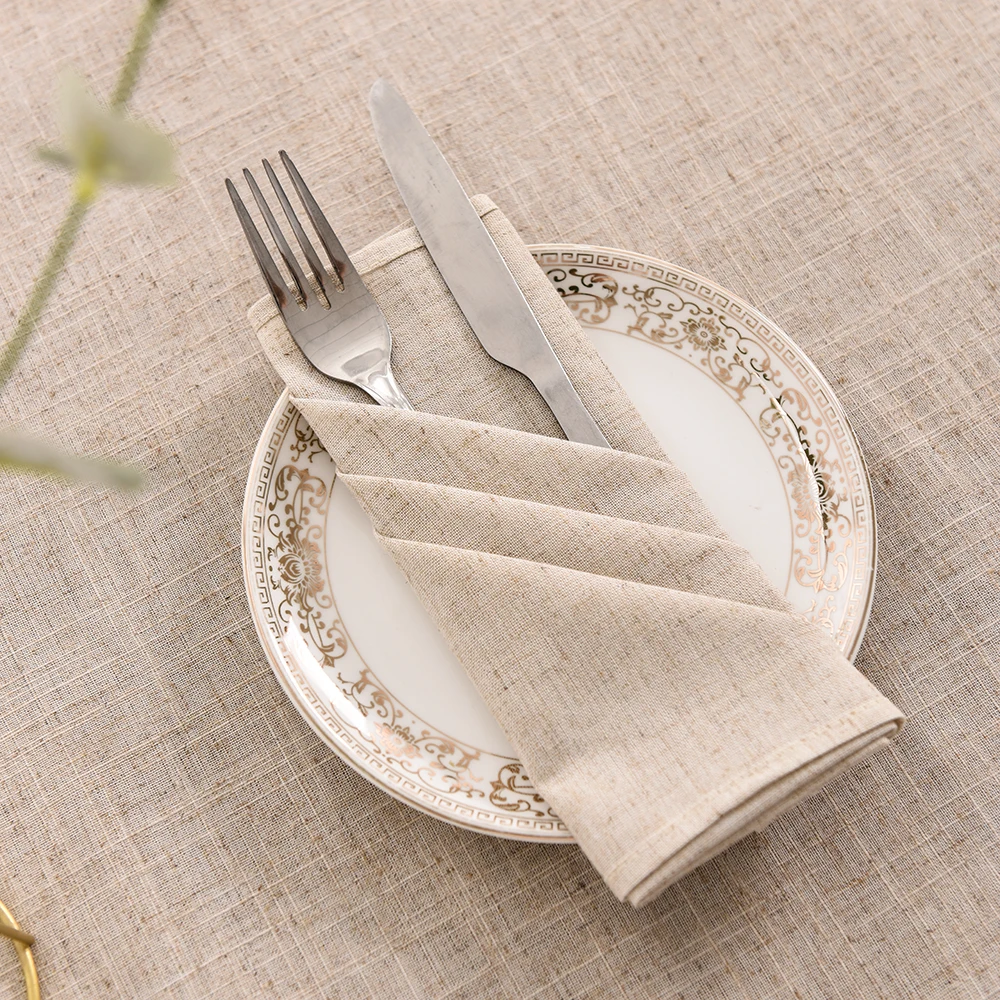 12 pcs linen Napkin Party Table Cloth Dinner Restaurant Home Wedding Linen Fabric Napkins Mats | Дом и сад