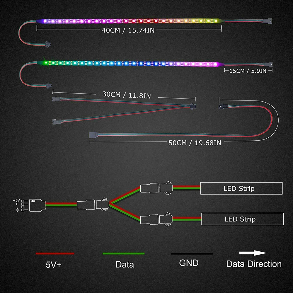 Соединитель SM JST на 2 0 контактов 5 В 12 ПК MSI ASUS Aura SYNC AORUS RGB 5050 с добавлением разъема