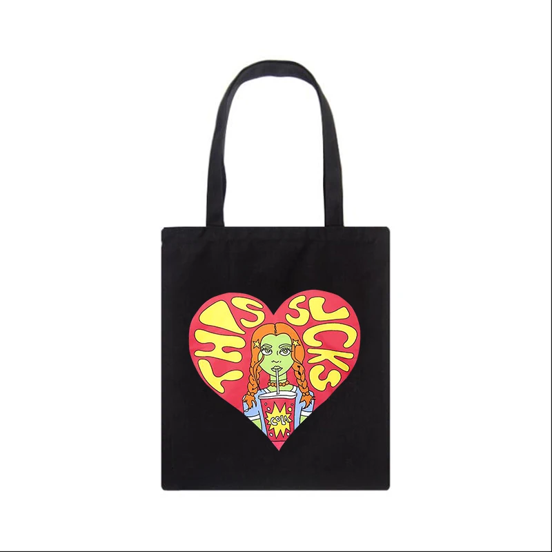 Женская Холщовая Сумка на плечо с принтом в стиле Харадзюку|Сумки ручками| |