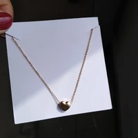 2021 latest fashion trend simple little love heart shaped clavicle chain personality necklace metal texture ins wind necklace