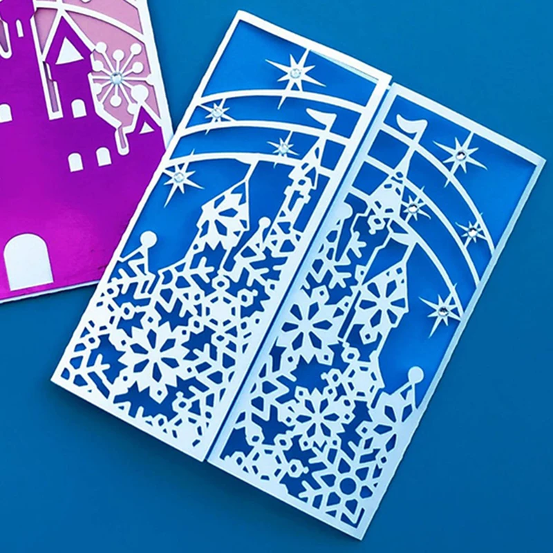 Новый дизайн ремесло резки металла высечки Рождество снег замок украшения