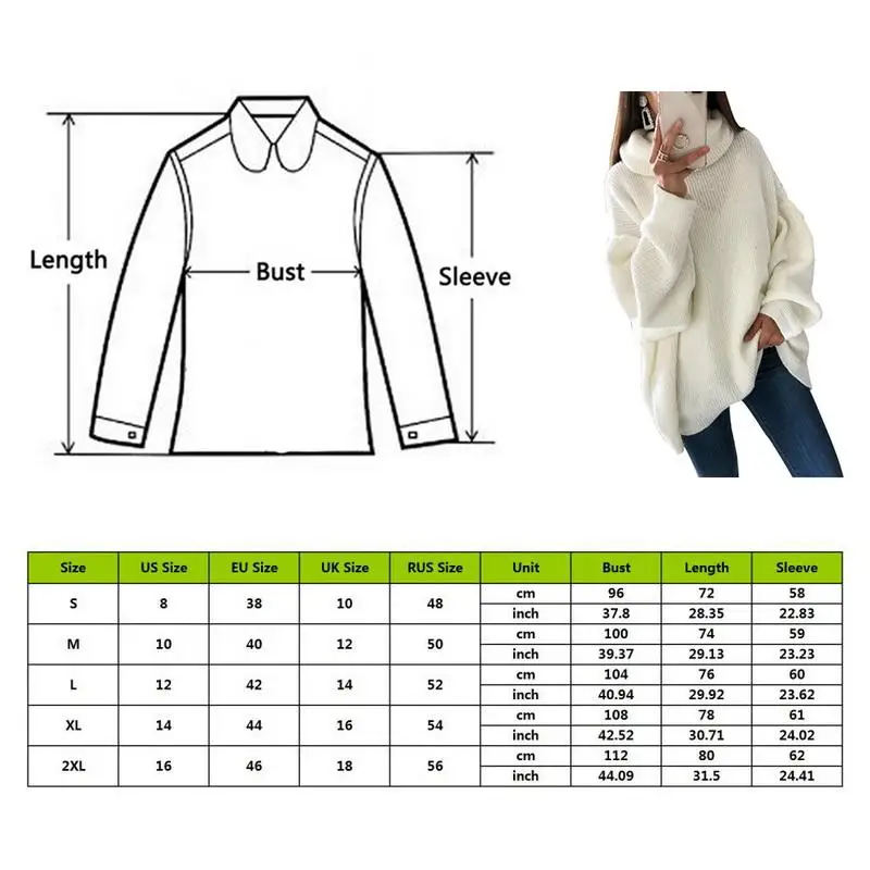 

Sweater Woman Winter 2020 Women Lantern Sleeve Knit Sweater Jumper Loose High Neck Women Turtleneck Outwear Top Knitted Ribbed