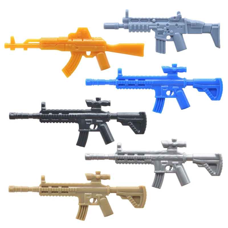 

10 шт./лот мини-модерн HK416 AKM шрам ассульт винтовка дробовик военное оружие MOC части строительные блоки кирпичи игрушки для детей