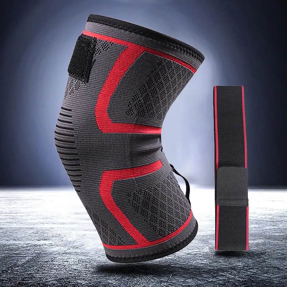 

1PC Sports Kneepad Men Pressurized Elastic Knee Pads Support Training Fitness Gear Basketball Volleyball Running Brace Protector