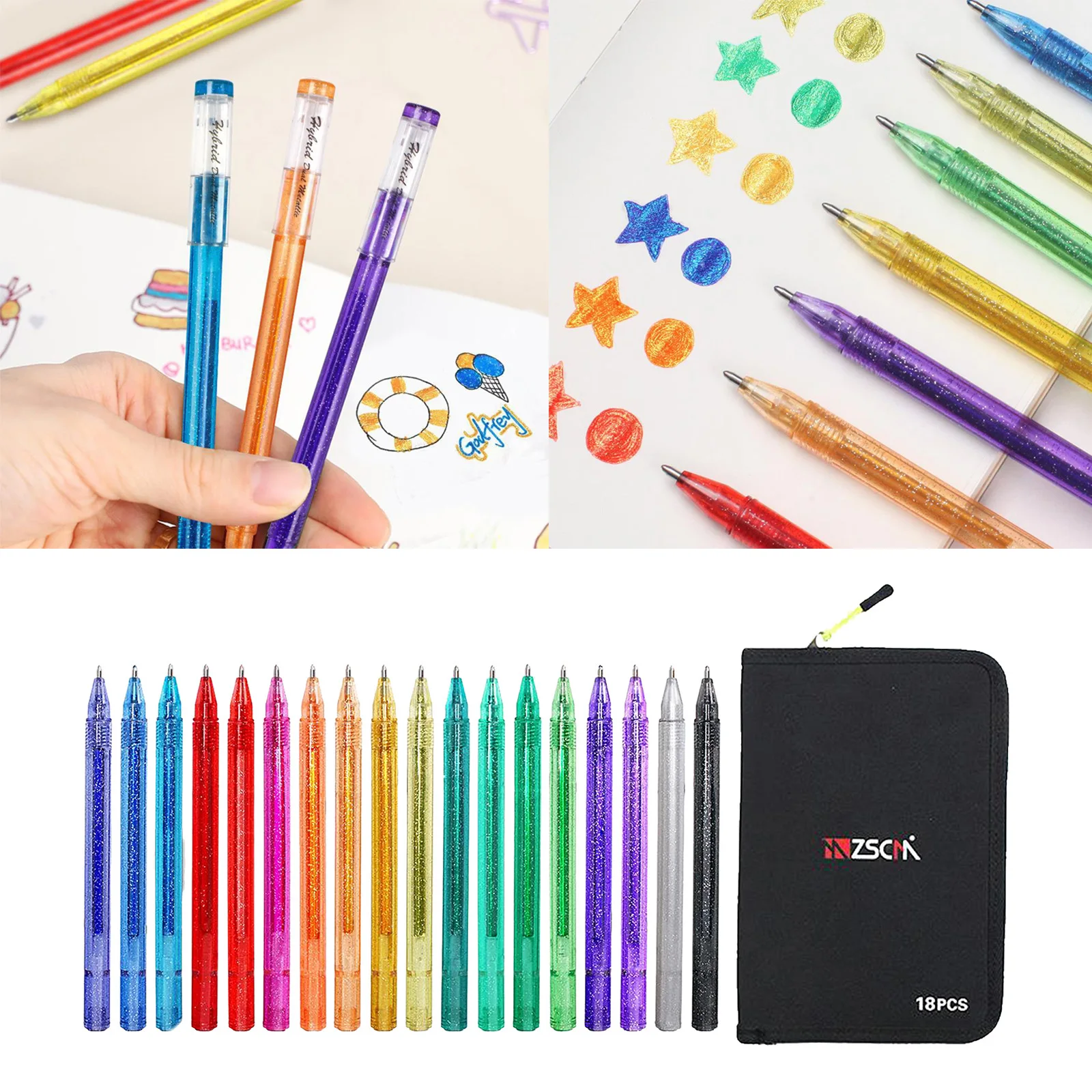 

18Pcs 1.0mm Neon Drawing Gitter Gel Pen Paintings DIY Marker Art Pens Drawing