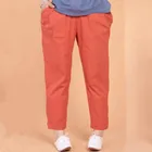 Брюки женские из хлопка и льна, свободные, винтажные, повседневные, с эластичной талией, 2021, 7XL, лето размера плюс