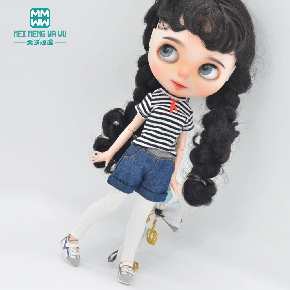 Мини-игрушки Одежда для кукол Blyth Azone OB23 OB24 аксессуары модная полосатая футболка