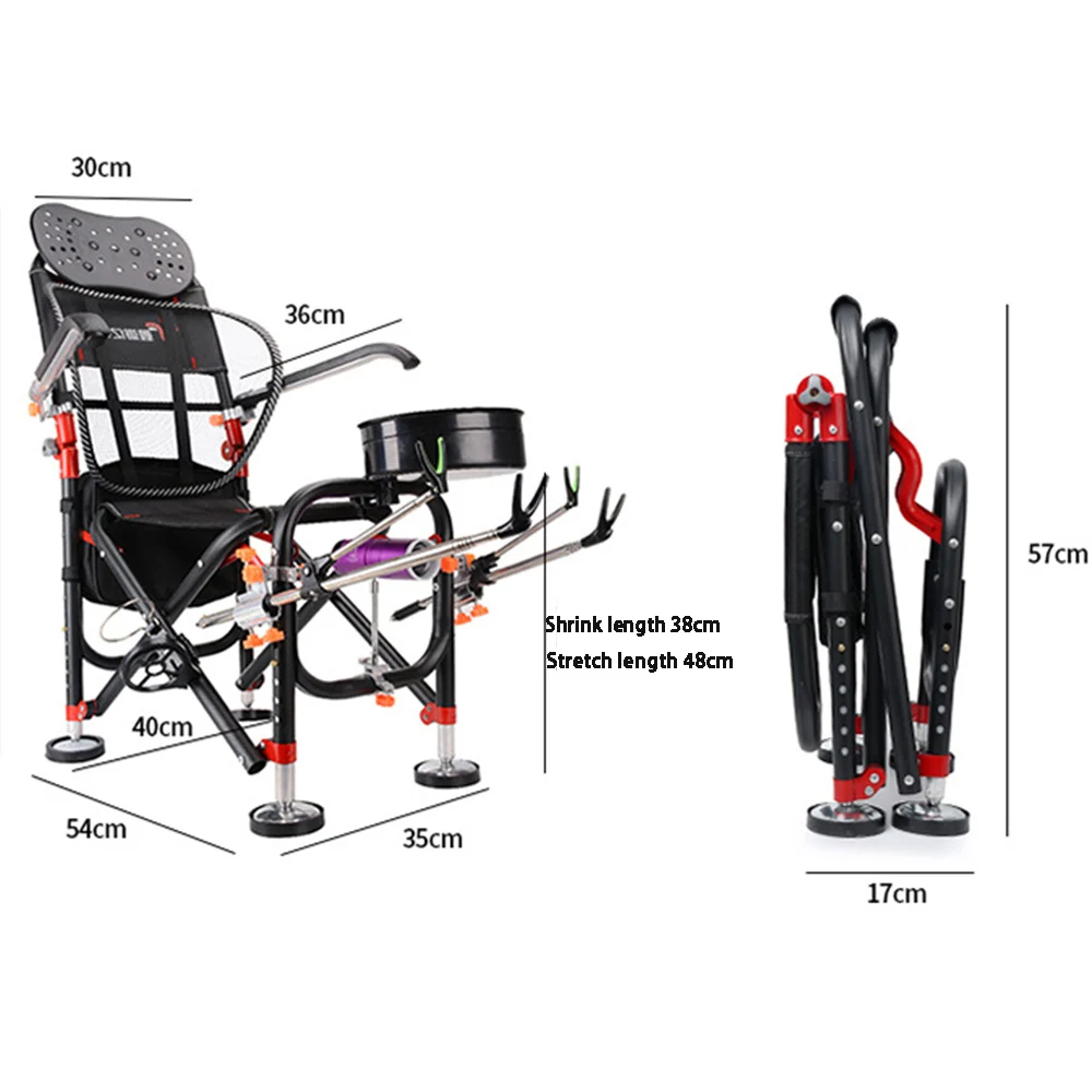 

NEW Fishing Chair Beach Chair Strong Load-Bearing Chair Outdoor Folding Fishing Chair Set Recliner Multi-Function Fishing Chair