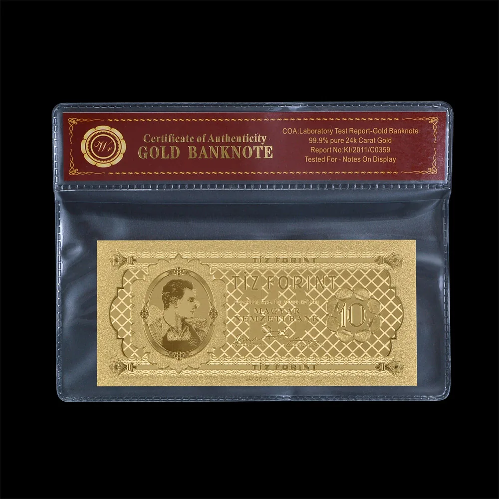 WR Венгерская Золотая банкнота 20 кремня в металлических поделках бумажная из
